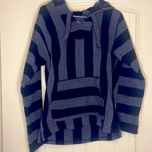 Boho drug rug hoodie size L, black and grey